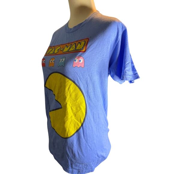 Pac-Man 80s Retro Arcade Game Graphic Tee, Blue, Unisex Size Medium - Picture 3 of 6